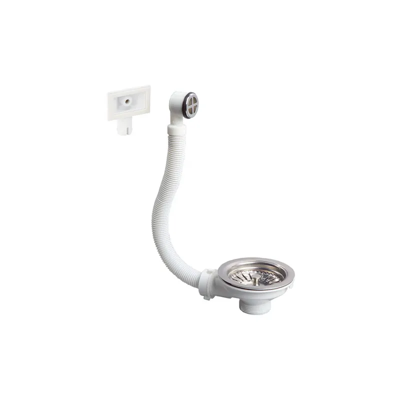 Bonde à panier pour évier 1 bac WIRQUIN D90 inox avec trop-plein