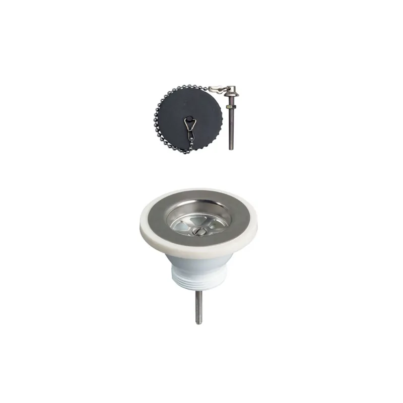 Bonde à bouchon pour évier 1 bac WIRQUIN D60 sans trop-plein grille inox