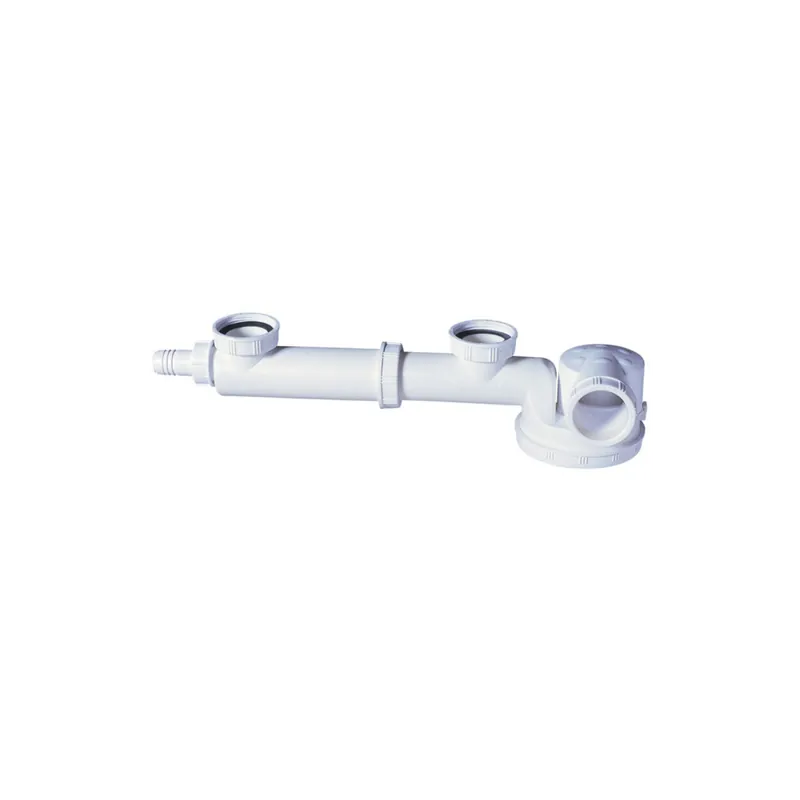 Tubulure de raccordement WIRQUIN Espace avec siphon extraplat intégré pour évier 2 bacs