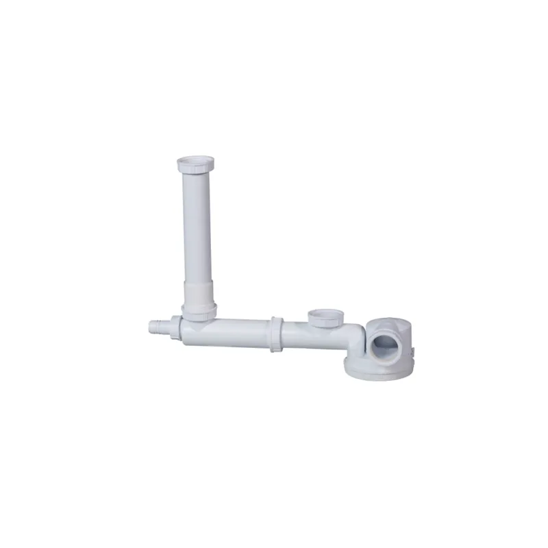 Tubulure de raccordement WIRQUIN Espace avec siphon extraplat intégré pour évier 2 bacs + rallonge