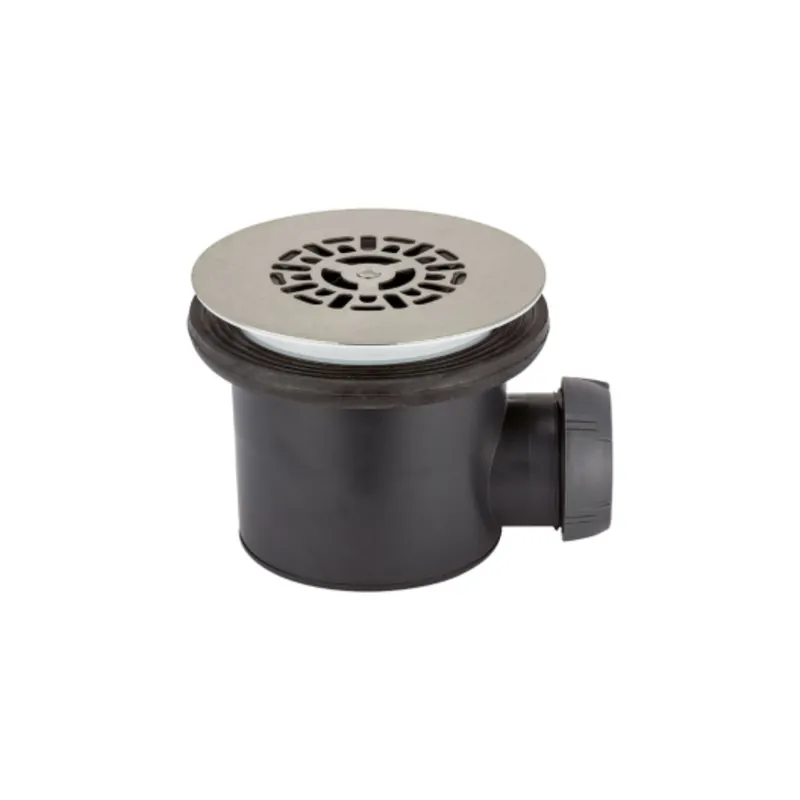 Bonde de receveur de douche sortie horizontale WIRQUIN Tourbillon D90 grille plate inox