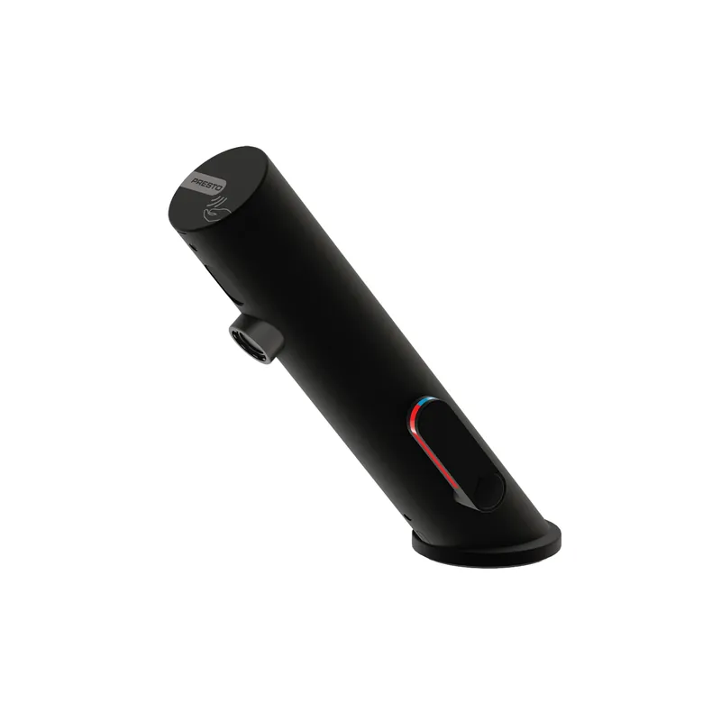 Mitigeur infrarouge sur plage avec robinet d‘arrêt pour lavabo PRESTO Linea noir mat