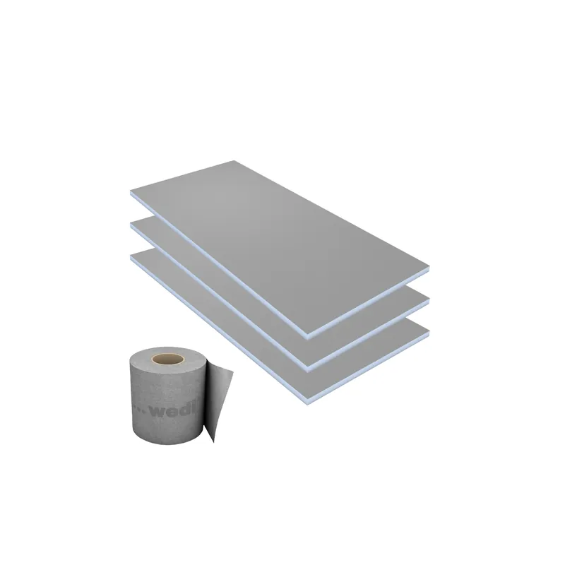 Lot de 3 panneaux de construction WEDI 250 x 60 cm - épaisseur au choix + Bande d‘étanchéité