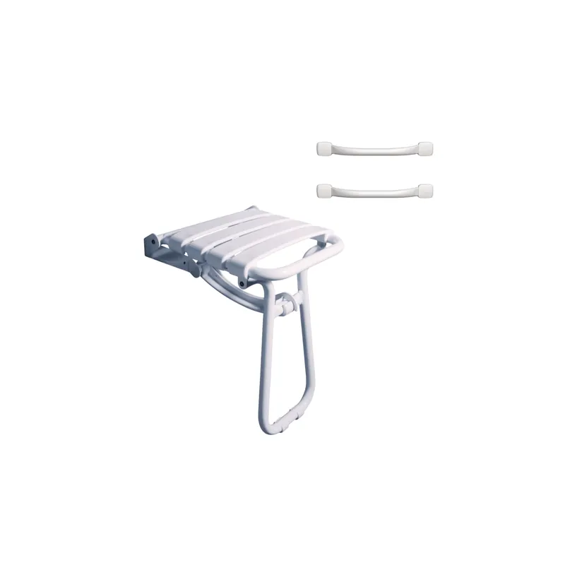 Pack avec siège de douche PMR PELLET escamotable+ 2 barres d‘appui 42,5 cm