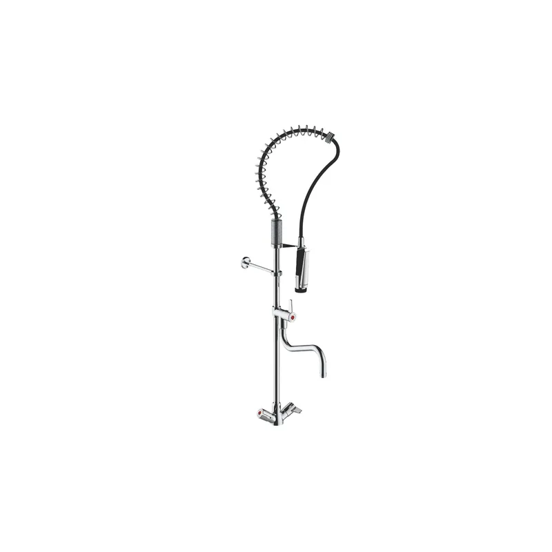 Robinet de cuisine pro sur plage avec douchette et bec de remplissage PRESTO Chef chromé