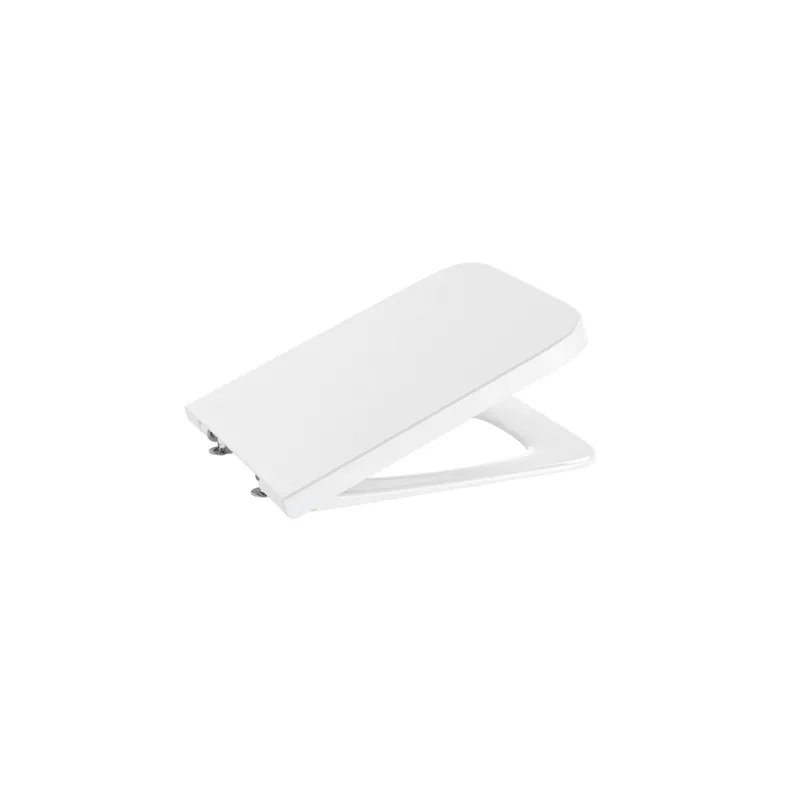 Abattant WC double laqué frein de chute déclipsable carré ROCA Inspira square blanc