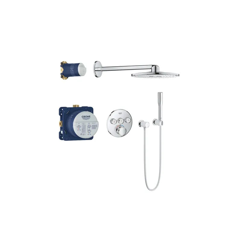 Colonne de douche encastrée thermostatique GROHE Grotherm SmartControl Douchette Euphoria Stick Chromé