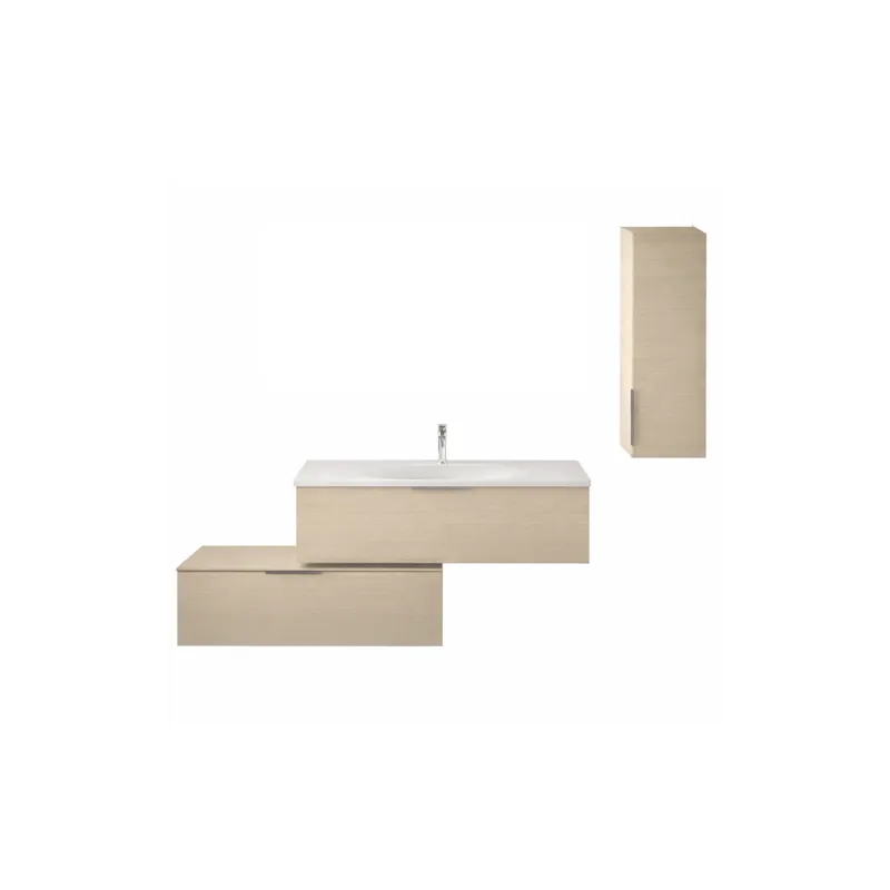 Pack meuble vasque BURGBAD Olena décalé + colonne