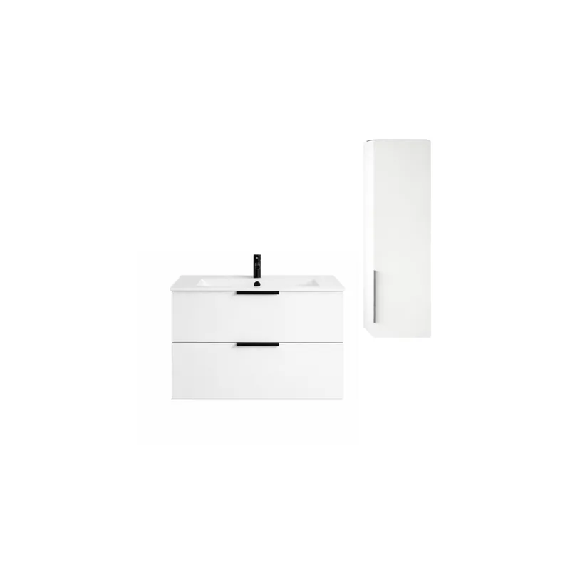 Pack meuble vasque 60 cm BURGBAD Olena + colonne faible profondeur