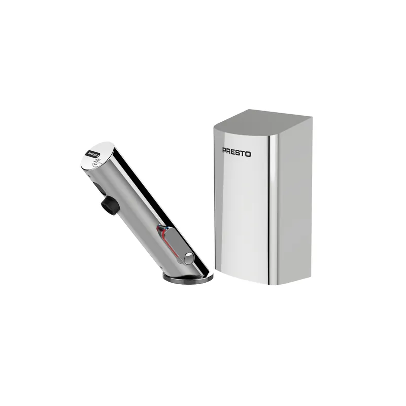 Pack mitigeur infrarouge avec robinet d‘arrêt + Sèche-main PRESTO Linea Chromé