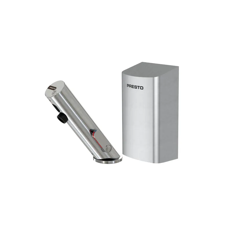 Pack mitigeur infrarouge avec robinet d‘arrêt + Sèche-main PRESTO Linea Inox brossé
