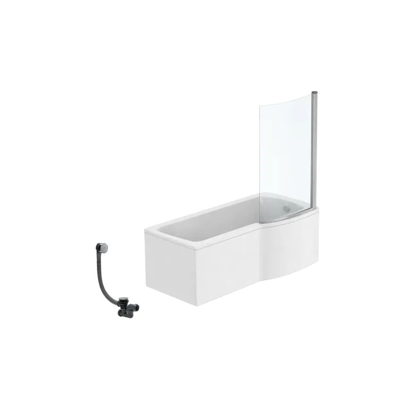 Pack baignoire bain douche IDEAL STANDARD Connect Air + pare-bain + tablier + vidage WIRQUIN
