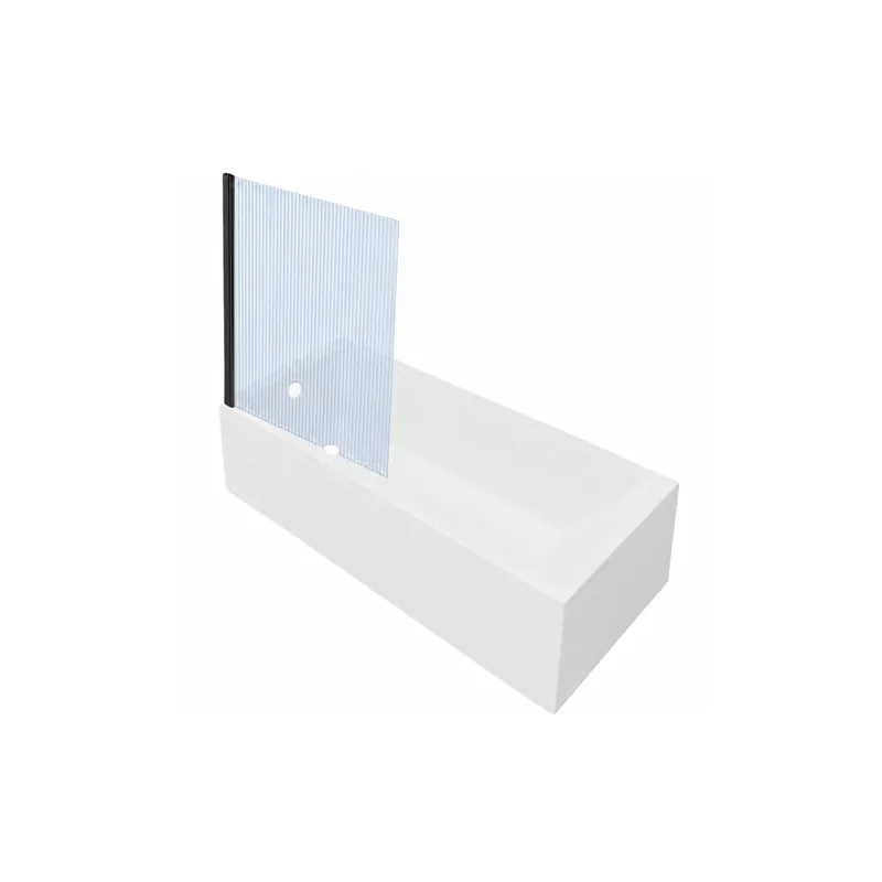 Baignoire droite VitrA Neon + Pare bain droit AURYS Raywall noir mat