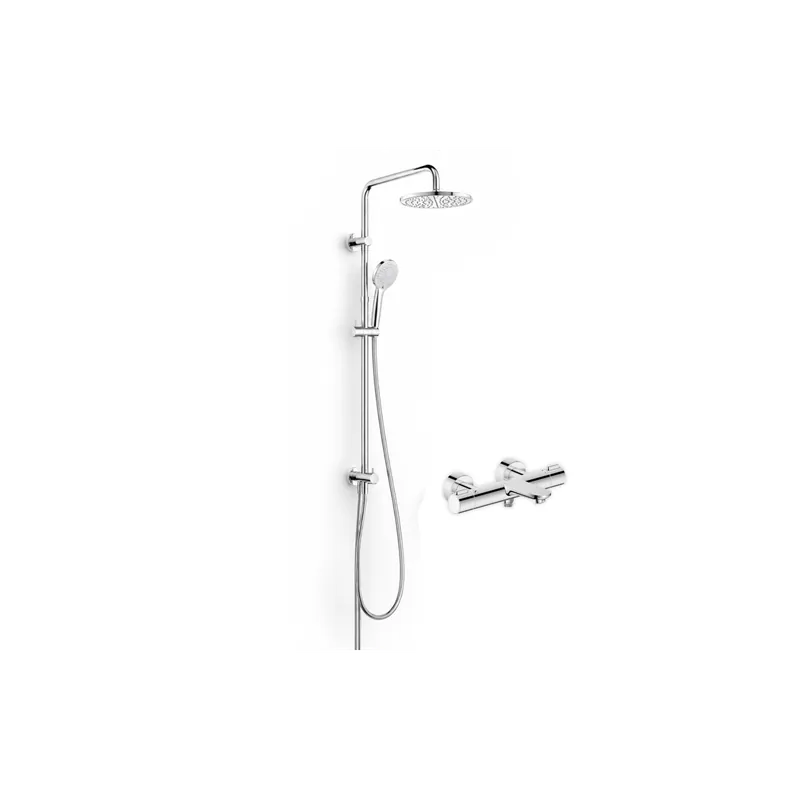 Pack mitigeur bain douche thermostatique DURAVIT Wave + colonne DURAVIT Shower system Reno