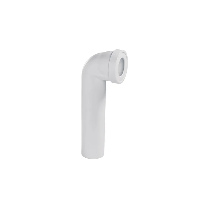 Pipe WC rigide WIRQUIN ABS longue coudée mâle D100 blanc
