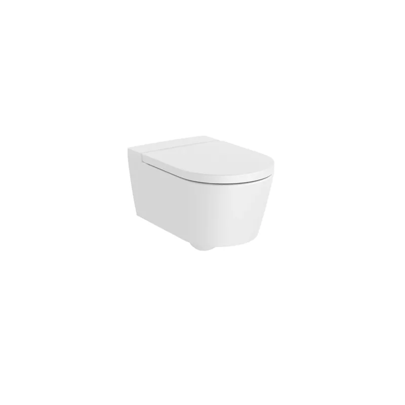 Cuvette WC suspendu sans bride ROCA Inspira blanc avec abattant frein de chute