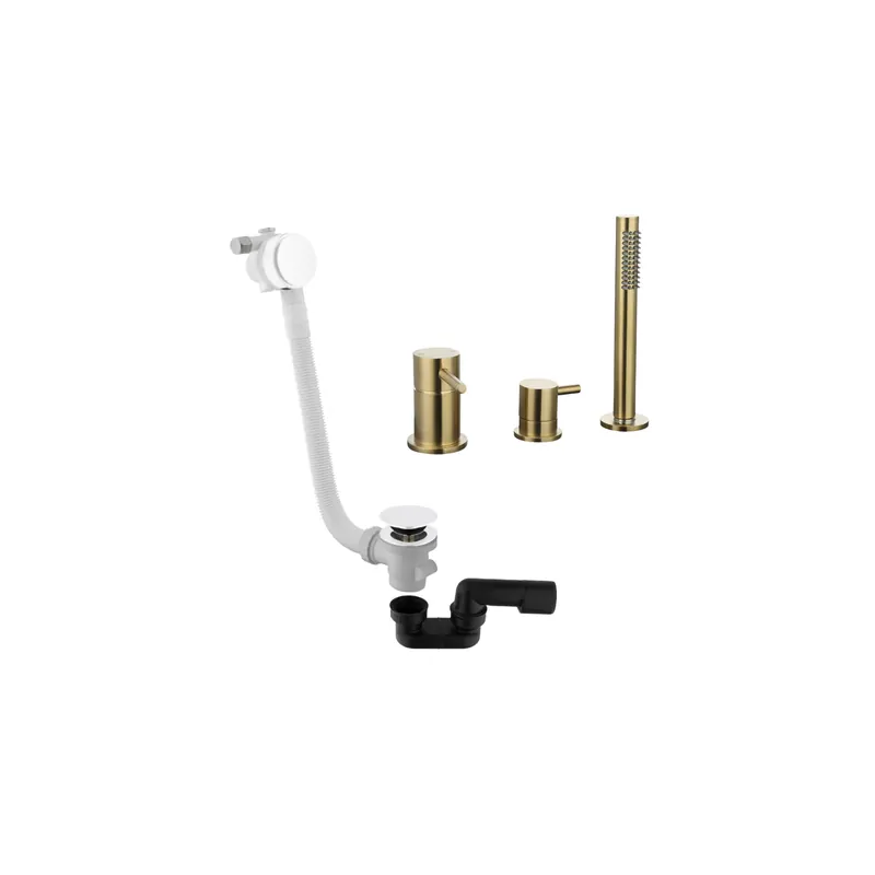 Mitigeur bain douche mécanique PAINI Ortence + Vidage remplissage trop plein et bonde clic-clac siphon 90cm PAINI blanc mat