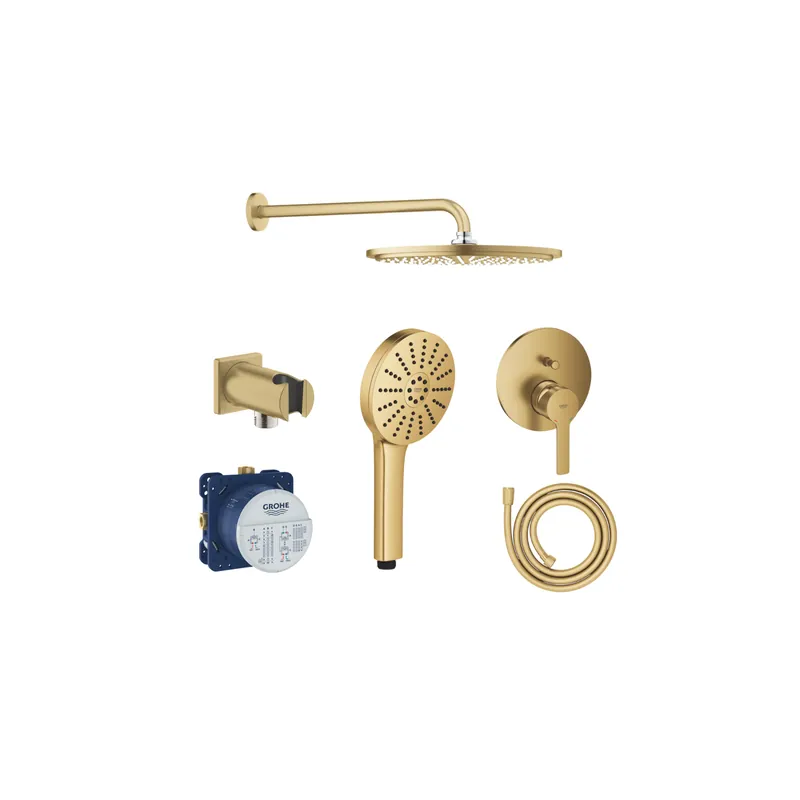Colonne de douche encastrée mécanique GROHE Lineare Douche tête murale Douchette Flexible Support Cool Sunrise