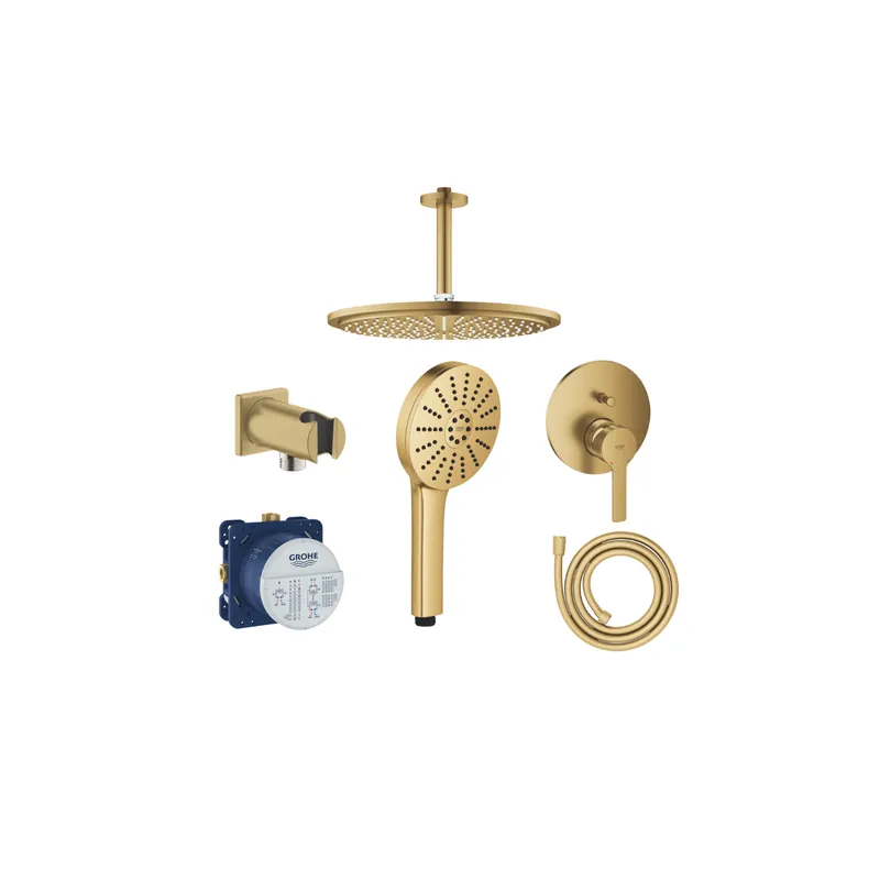 Colonne de douche encastrée mécanique GROHE Lineare Douche tête plafond Douchette Flexible Support Cool Sunrise