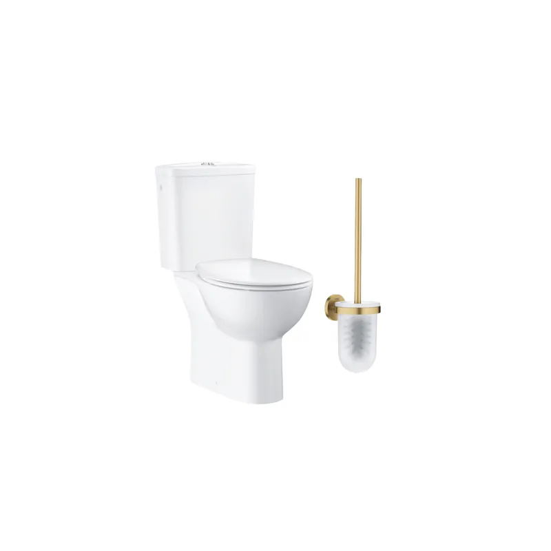 Pack WC à poser sans bride GROHE Quickfix abattant déclipsable + Porte-balai WC Cool Sunrise