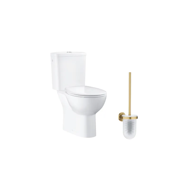 Pack WC à poser sans bride GROHE abattant frein de chute déclipsable + Porte-balai WC Cool Sunrise