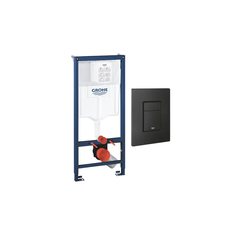 Bâti-support mur porteur GROHE Rapid SL Project avec plaque commande Even noir phantom