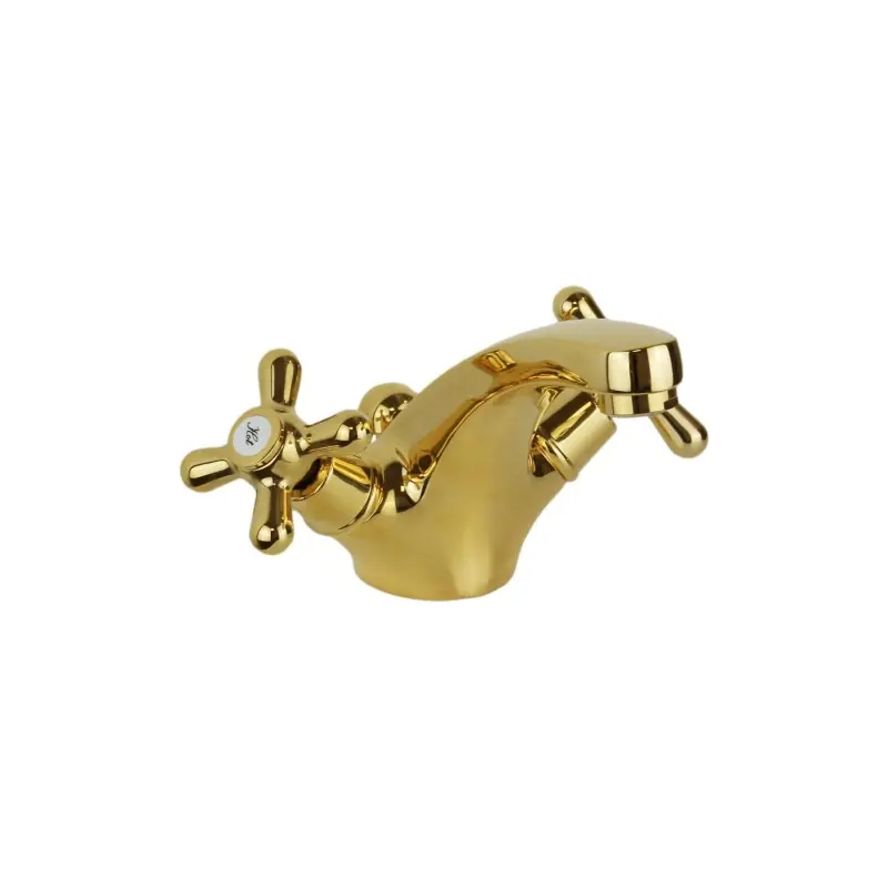 Robinet de lavabo à double levier de couleur or Gattoni Calypso 5911/RED0
