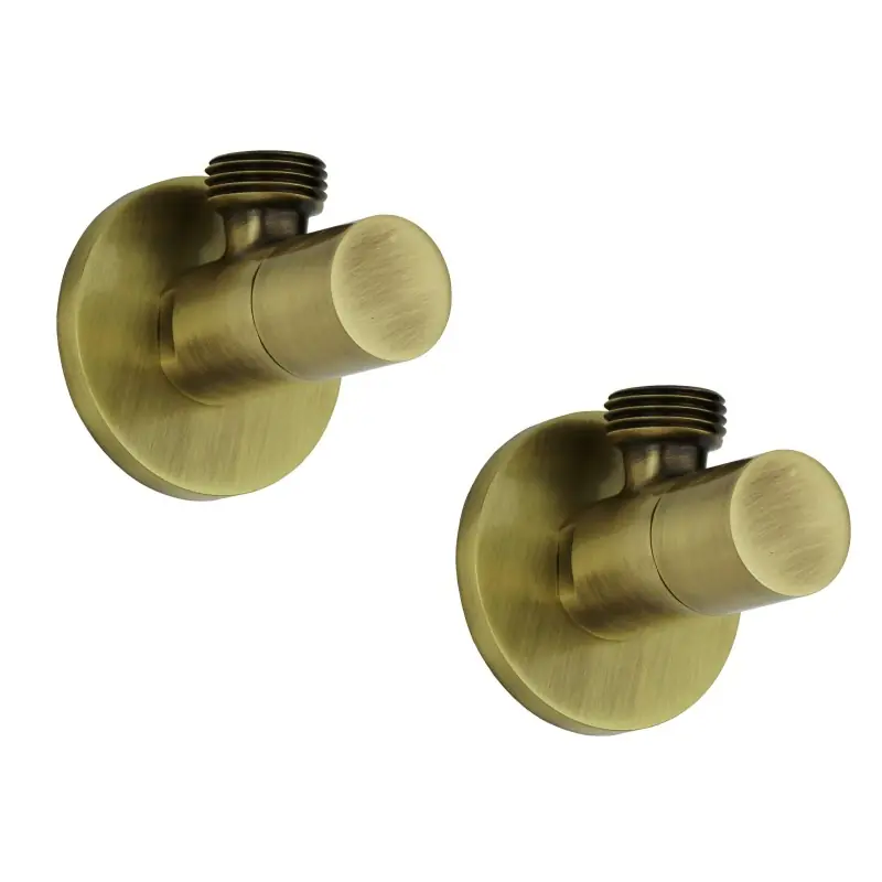 Paire de robinets bronze pour le raccordement de mitigeurs modèle rond Sphera
