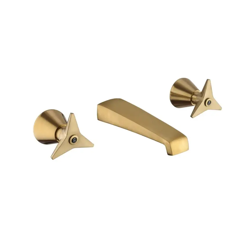 Mitigeur de lavabo mural 3 trous en finition laiton brossé Mamoli Gio Ponti 45190000002G