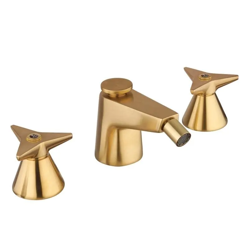 Mélangeur de bidet 3 trous avec bouchon de vidange 1"1/4 en finition laiton brossé Mamoli Gio Ponti 55100000005G