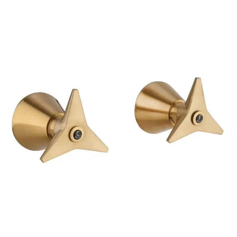 Paire de robinets intégrés avec raccords 1/2"G en finition laiton brossé Mamoli Gio Ponti 25120000002G
