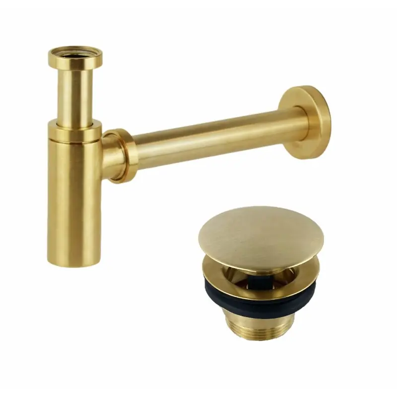 Ensemble siphon et bonde couleur or brossé Gattoni KITSCA1SG