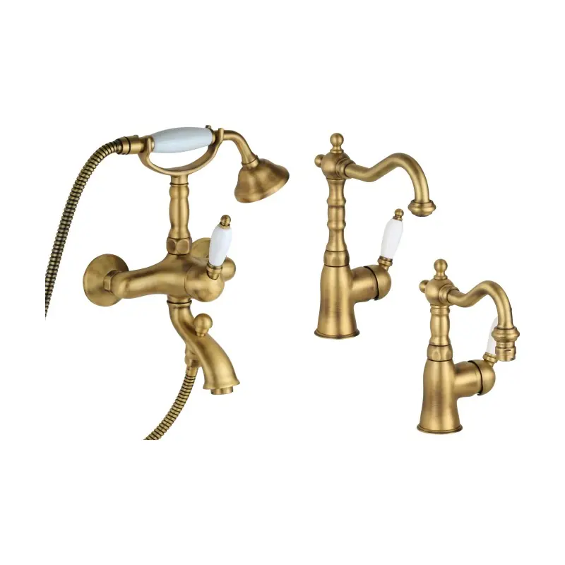 Set miscelatori lavabo, bidet e vasca in colore bronzo Gattoni Orta KITORTA2VB