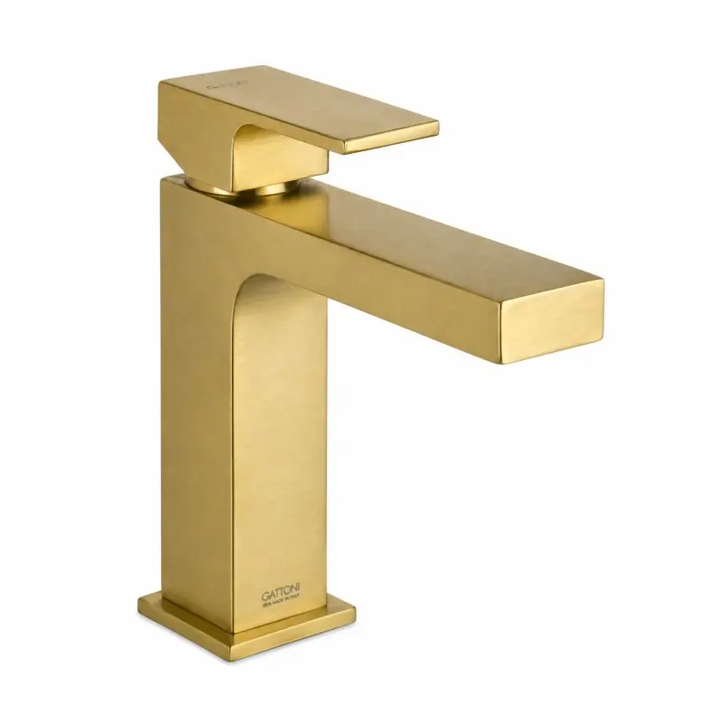 Mitigeur lavabo modèle carré or brossé Gattoni SQUARE 2582/25SG