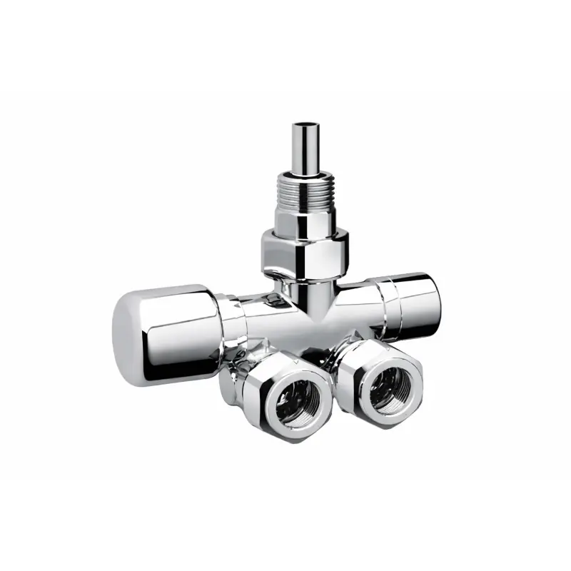 Vanne MONO-BITUBE thermostatisable droite avec connexion centrale au corps chauffant FAR 0286