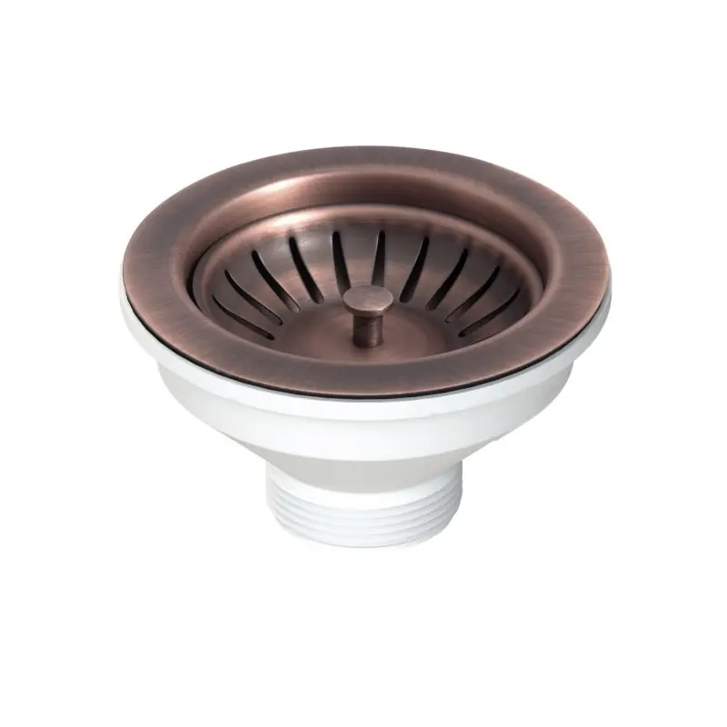 Piletta cuivre Ø114 pour évier trou Ø90 L.B. PLAST D550-70-COP