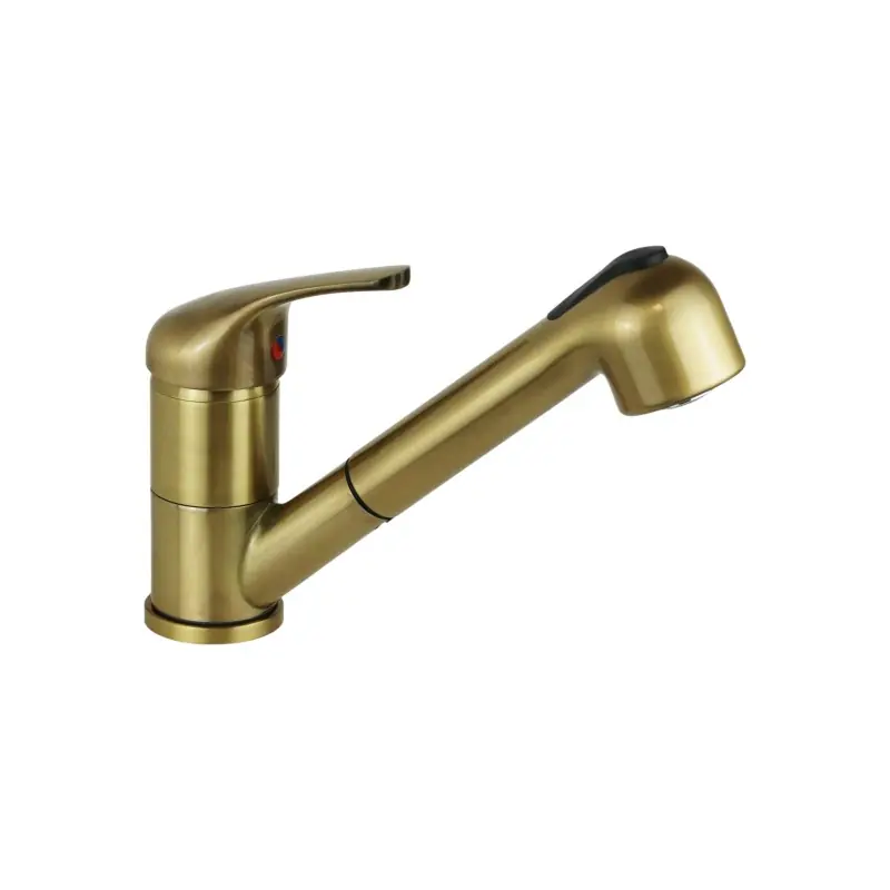 Mitigeur d‘évier de cuisine traditionnel avec douchette extractible couleur bronze ICROLLA TECNOMIX 7070VO