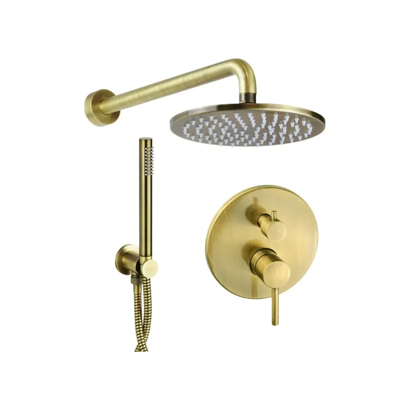 Kit de douche complet de couleur bronze avec pomme de douche de 200 mm Pollini Jessy C477355255OA