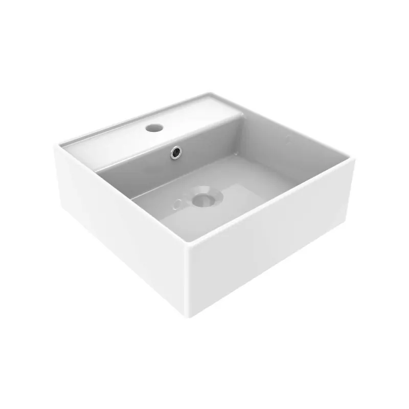 Lavabo à poser carré blanc brillant Ercos Olimpia BLCERLOLIM0003