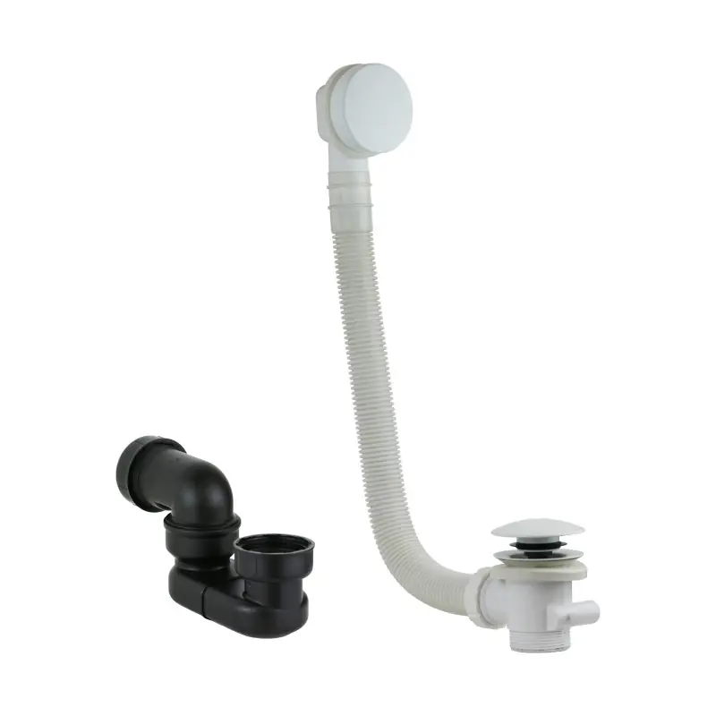 Siphon et colonne de vidange en couleur blanc mat Vicario KITVICARIO5