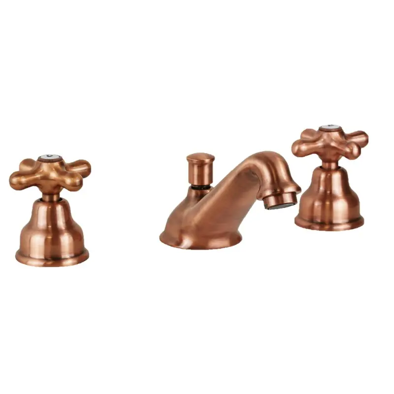 Robinet de lavabo trois trous couleur cuivre avec bec bas Paffoni Iris IRV058RM