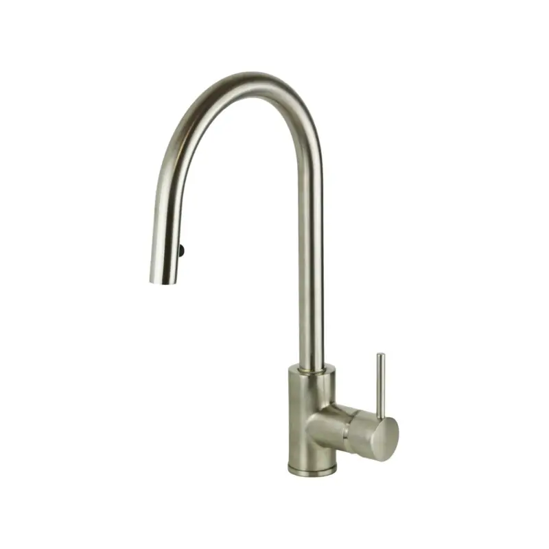 Mitigeur d‘évier de cuisine acier brossé avec douche encastrée Gattoni 0350/PCNS