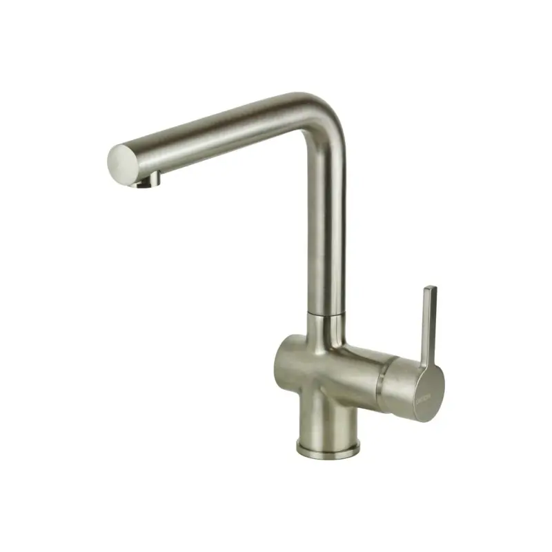 Mitigeur d‘évier de cuisine avec bec pivotant en laiton acier brossé Gattoni PC0420.NS
