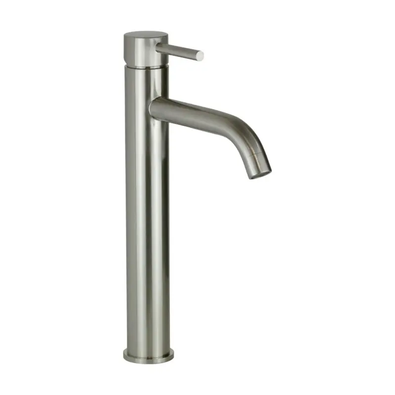 Mitigeur lavabo bec haut couleur acier brossé Pollini Jessy MXLHMCMMCNS