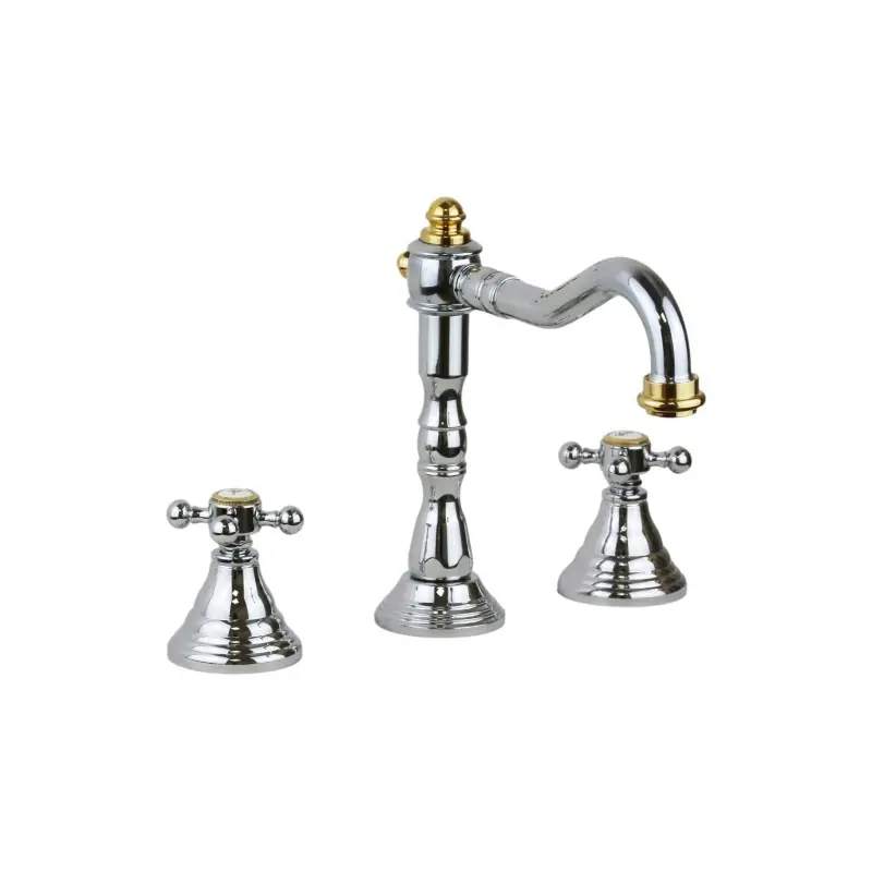 Mitigeur lavabo chrome-or avec bec orientable Paffoni Belinda FBLV055CO
