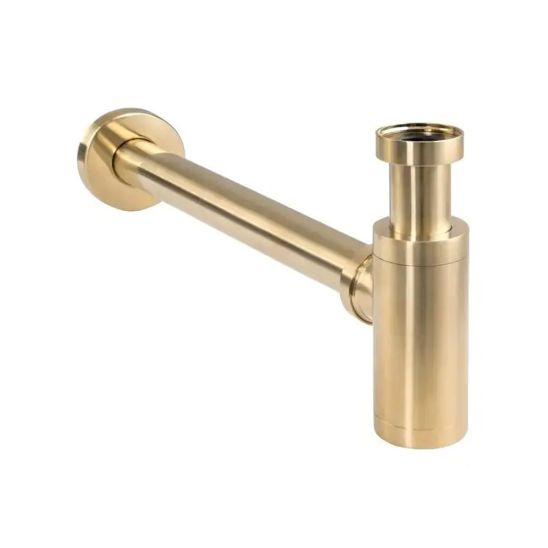 Siphon rond universel 1"1/4 couleur or brossé Pollini ART 120ORS
