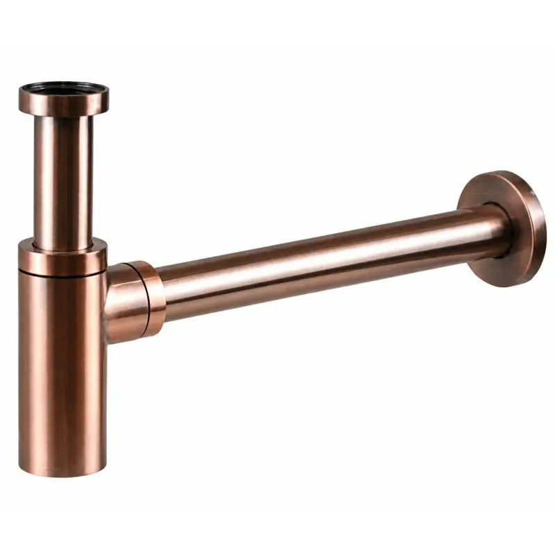 Siphon rond universel 1"1/4 couleur cuivre brossé Pollini ART 120ORA