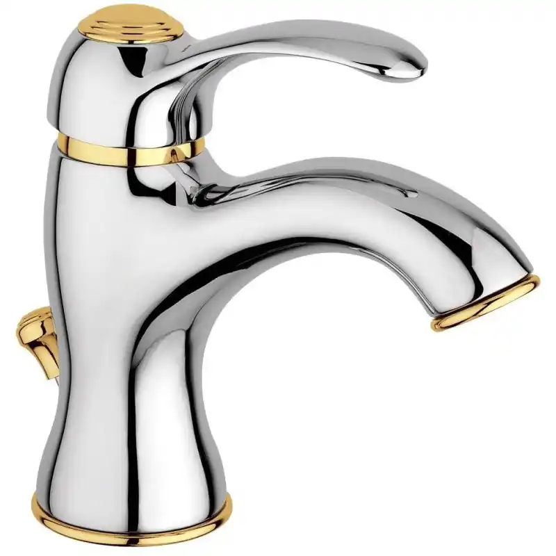 Mitigeur lavabo chrome-or avec vidage 1"1/4 Paffoni Flavia FA075CO