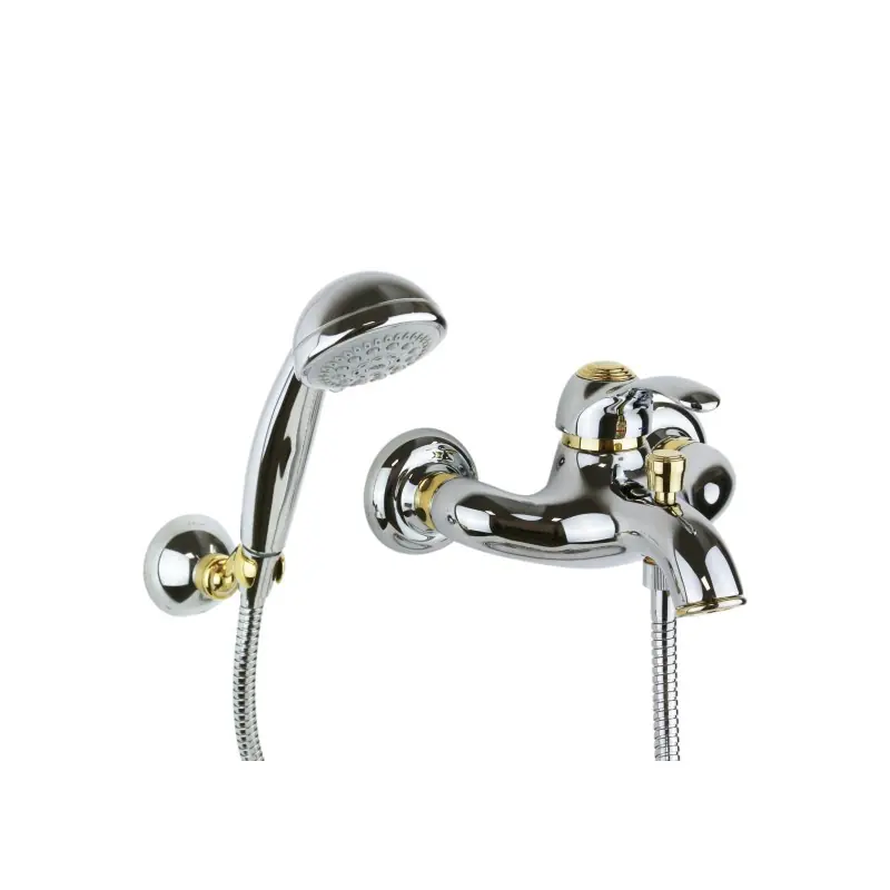 Mitigeur bain/douche avec inverseur chrome - couleur or Paffoni Flavia FA024CO