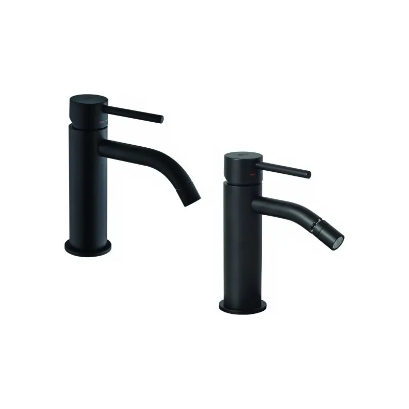 Mitigeur lavabo et bidet noir mat sans vidage Paffoni Light KITLIG1NO